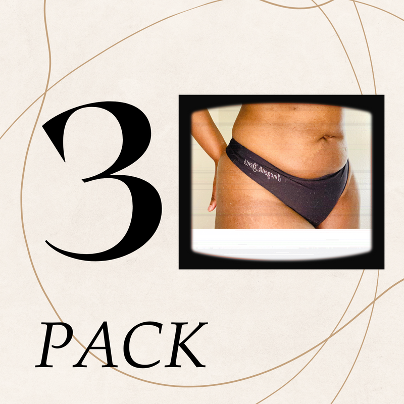 Seamless Black Thong 3 pack