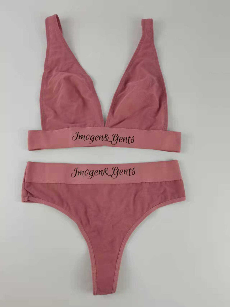 Blushing Pink Beauty Thong Lingerie Set